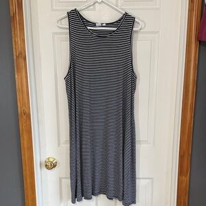 GAP Black and White Striped Sleeveless Dress